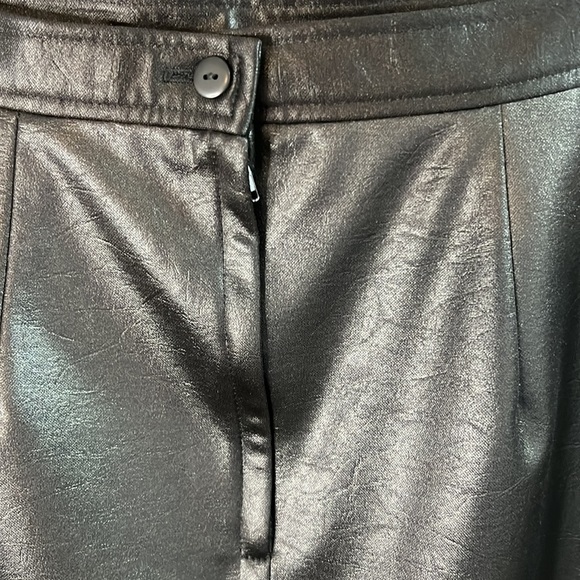 𝅺lana Lee Maxi Skirt Sz 10 Satin Glossy Blk Lined - Picture 4 of 10